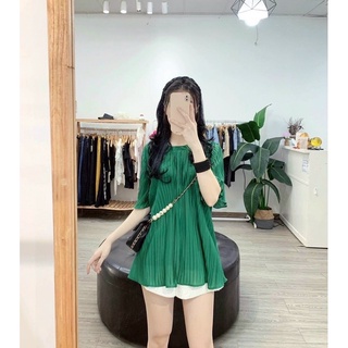[TIỆM ĐỒ BẦU] Áo bầu voan xếp li thời trang giá rẻ hàng một lớp mỏng mát mùa hè