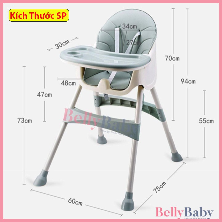 [ Freeship ] Ghế Ăn Dặm BellyBaby Nhập Khẩu Chính Hãng Dành Cho Bé mẫu mới 2021 (Model BB102)