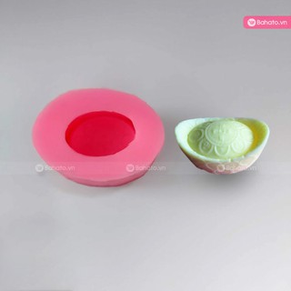 Khuôn silicon 3D thỏi vàng họa tiết đồng tiền
