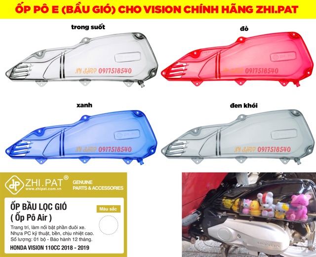 ỐP PÔ E (bầu lọc gió) VISION 2014 den 2019 TRONG SUỐT ĐỦ màu SP CAO CẤP GIÁ TỐT NHẤT