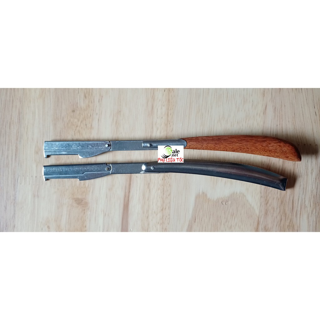 Cán gắn lưỡi lam dùng đẻ cạo lông mặt có 2 loại cán gỗ và cán inox - phụ liệu tóc