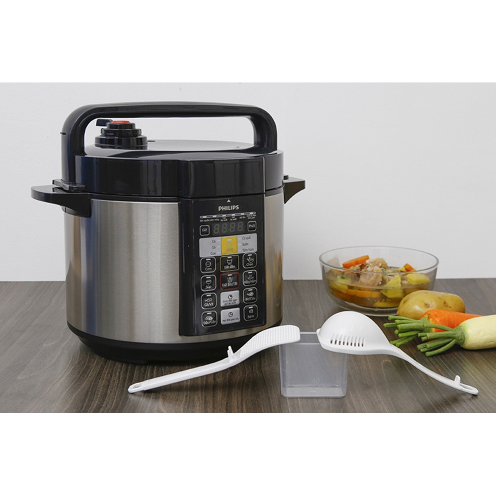 Nồi áp suất PHILIPS HD2137/65 6 lít điện tử và HD2136 5.0L - hàng chính hãng