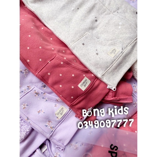 Áo Khoác Hoodie Bé Gái Lót Cừu OSH