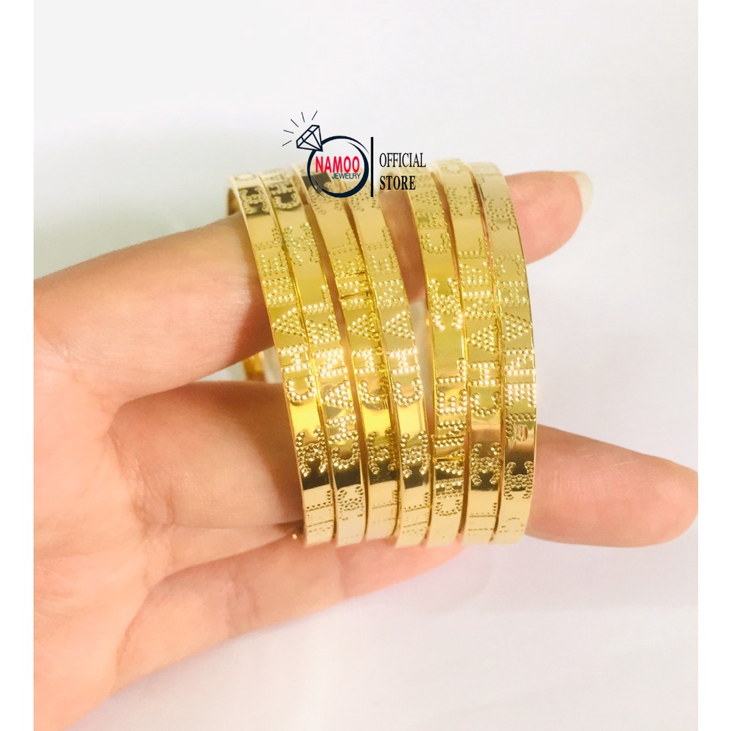Bộ Ximen Nữ Khóa Lưỡi Gà L126, Bộ Vòng Tay Nữ gồm 7 Chiếc Lắc Tay Mạ Vàng Cao Cấp có Khóa Mở Vào Namoo Jewelry