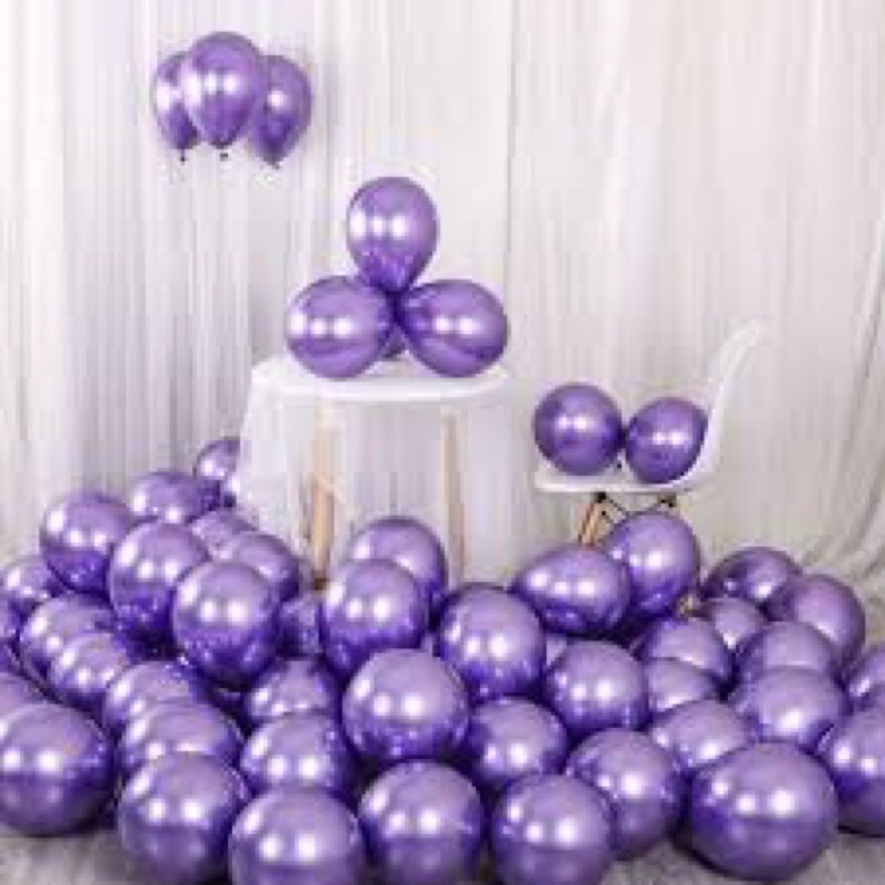 Bong bóng có siêu nhũ mạ chrom tráng gương bong bóng trang trí tiệc sinh nhật set 5 cái