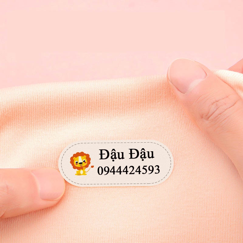 Bộ sticker ủi áo 12 miếng hình Động Vật - In theo tên bé - An toàn và dễ sử dụng - Minh in