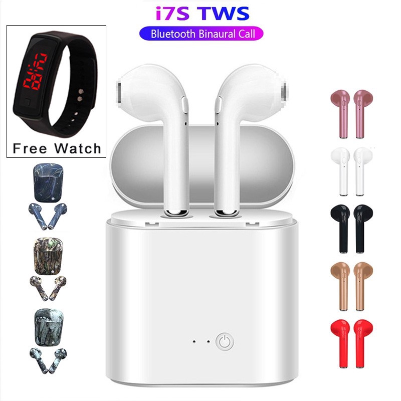 Set tai nghe không dây I7s TWS kết nối bluetooth có sẵn hộp sạc