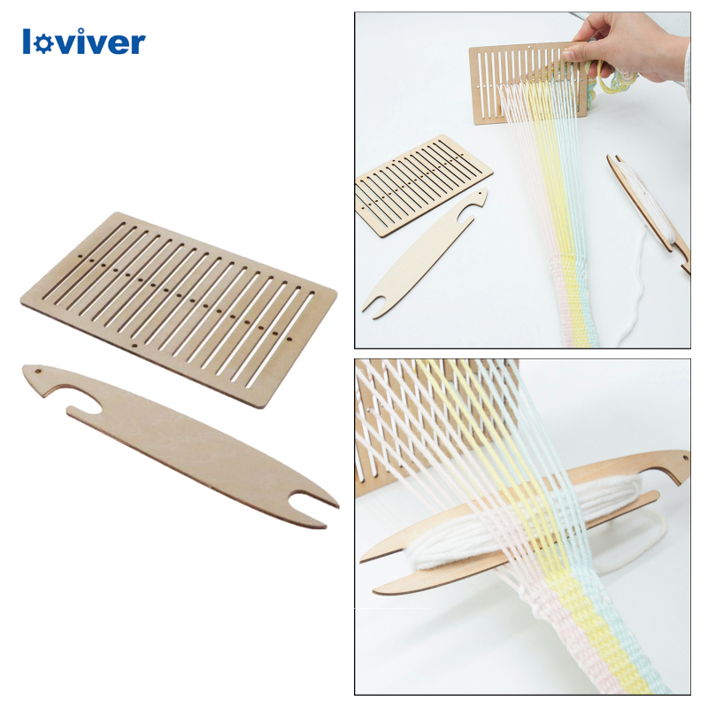 Loviver Mini Weaving Looms Kit Shuttle Weave Tapestry Table Lab Loom Machine Kid Toy