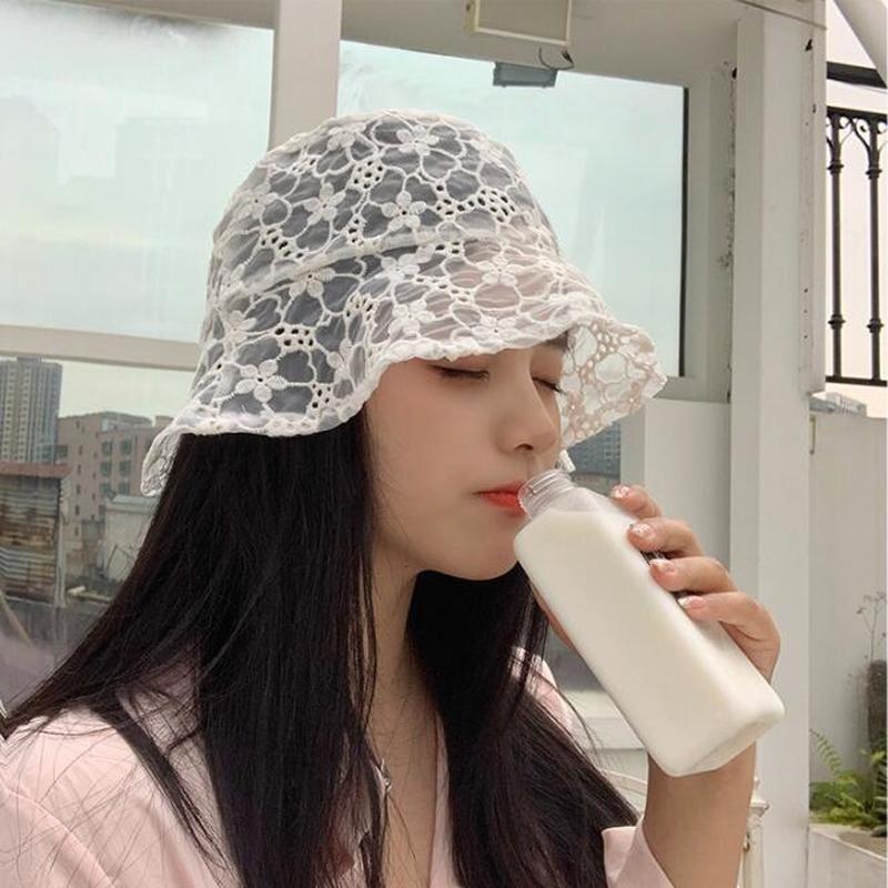 We Flower Mũ Bucket Ren Hoa Phong Cách Hàn Quốc Dành Cho Nữ