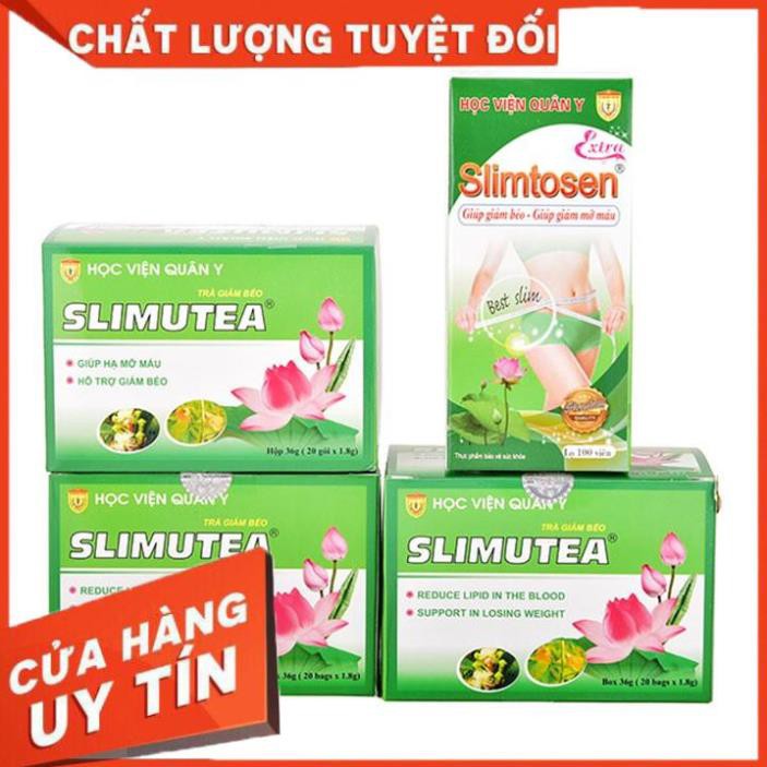 Liệu Trình Giảm Cân Học Viện Quân Y 3 trà giảm béo Slimutea và 1 Slimtosen Extra