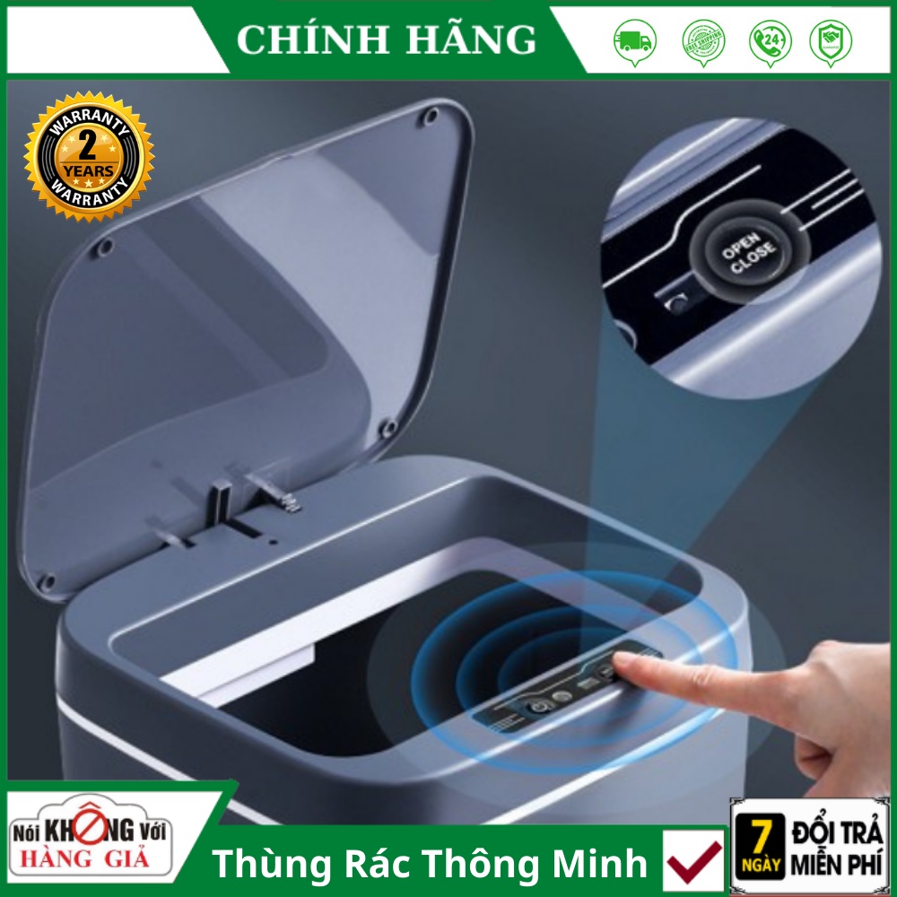 Thùng Rác Cảm Ứng Thông Minh  FREESHIP  Có Nắp Đóng Mở Tự Động Thùng Rác Cao Cấp Thể Tích 16L/14L