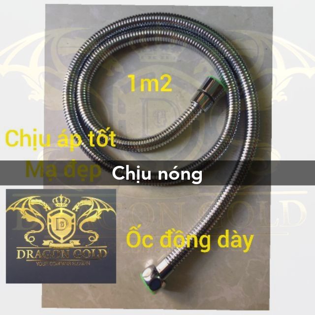 Dây cấp nước , vòi hoa sen , vòi xịt vệ sinh chịu áp cao cấp Dragon gold ( dây sen xịt lõi vàng )