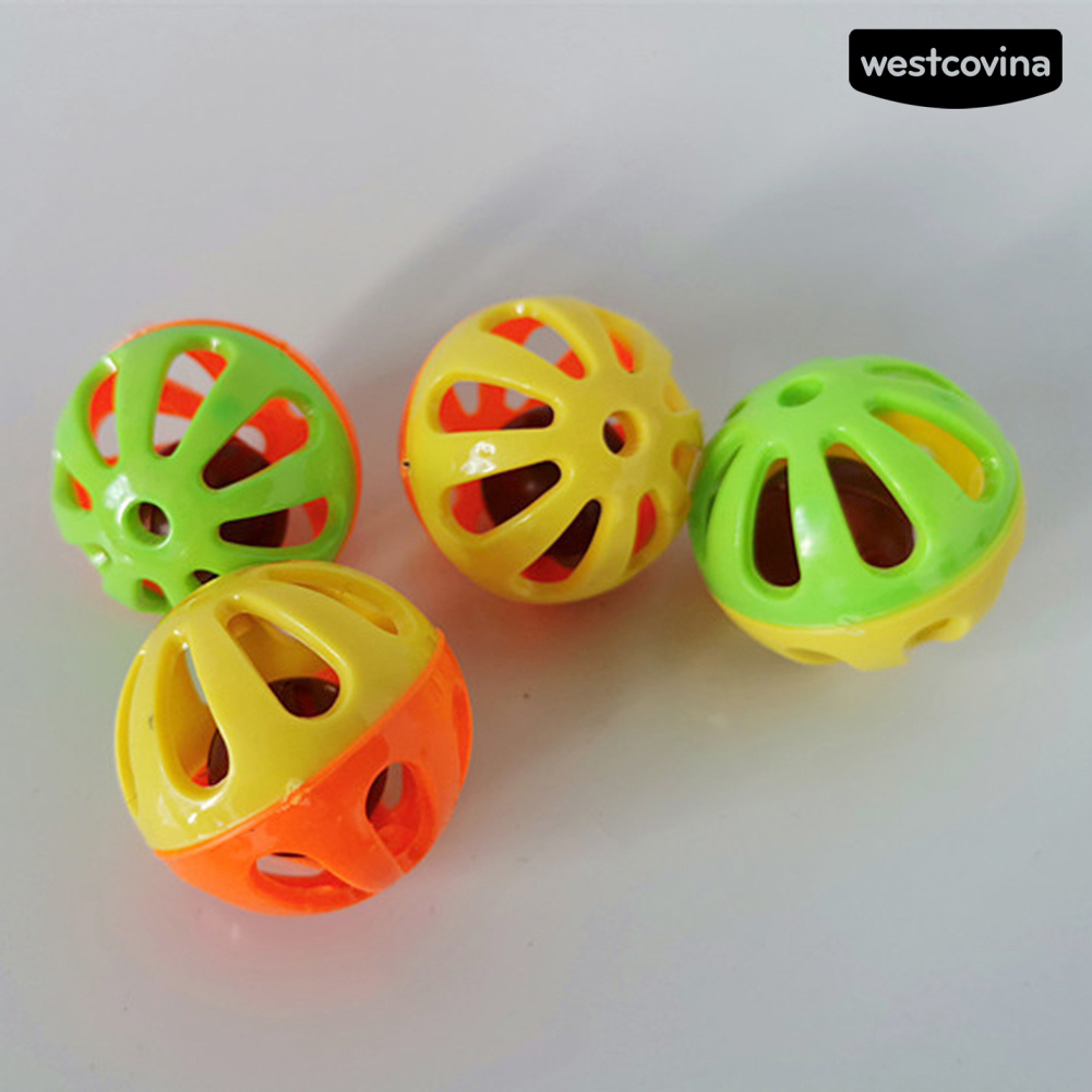 Set 10 Quả Bóng Nhựa Rỗng Có Lục Lạc Vui Nhộn Cho Mèo Cưng
