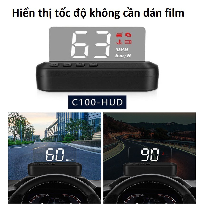 HUD C100 - BỘ HIỂN THỊ TỐC ĐỘ CAO CẤP, KHÔNG CẦN DÁN FILM