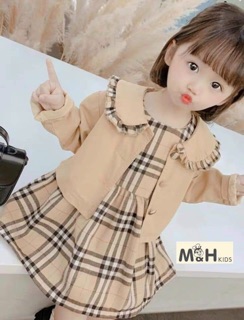 Set váy burberry bé gái