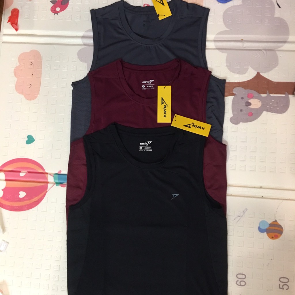 Áo tank top áo ba lỗ thể thao nam KWIN- KTT002S8- 3 MÀU