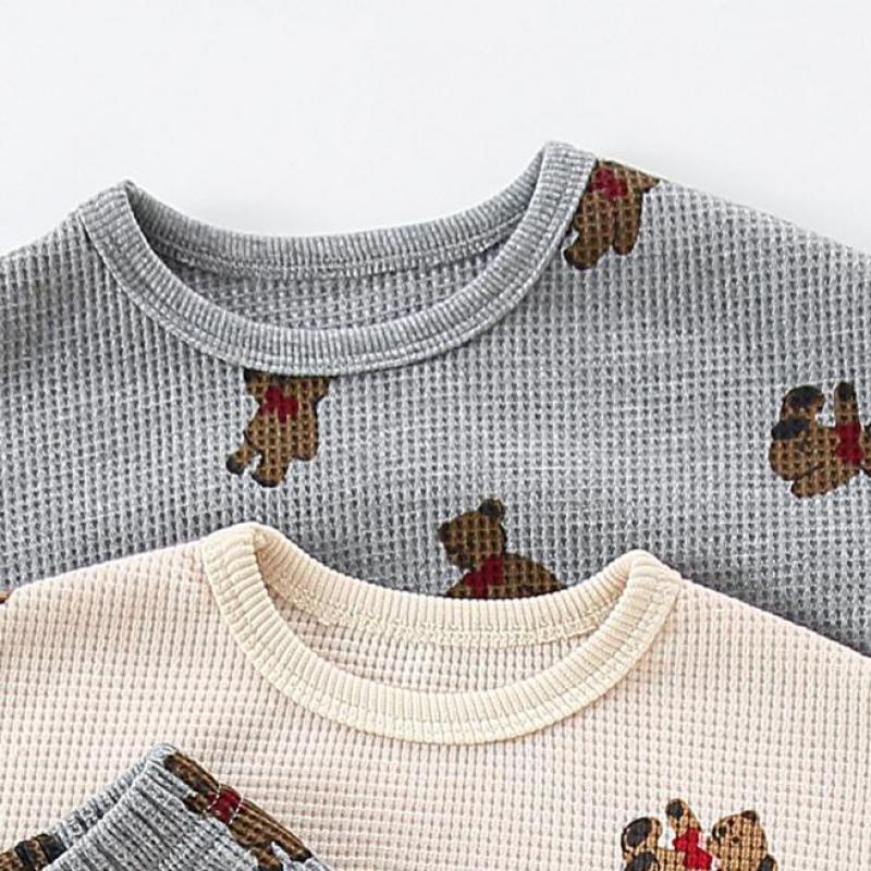 Bộ Đồ Ngủ In Họa Tiết Gấu Hoạt Hình Thời Trang Xuân Thu 2023 Cho Bé Sơ Sinh