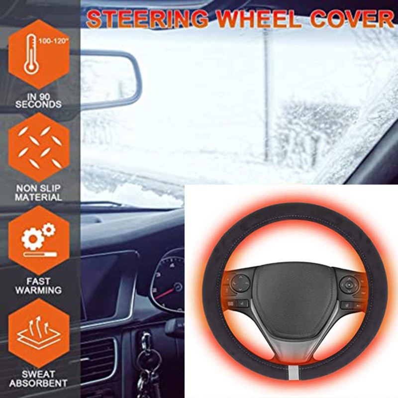 Đệm Sưởi Ấm Tay Mềm Mại Cho Vô Lăng Xe Hơi