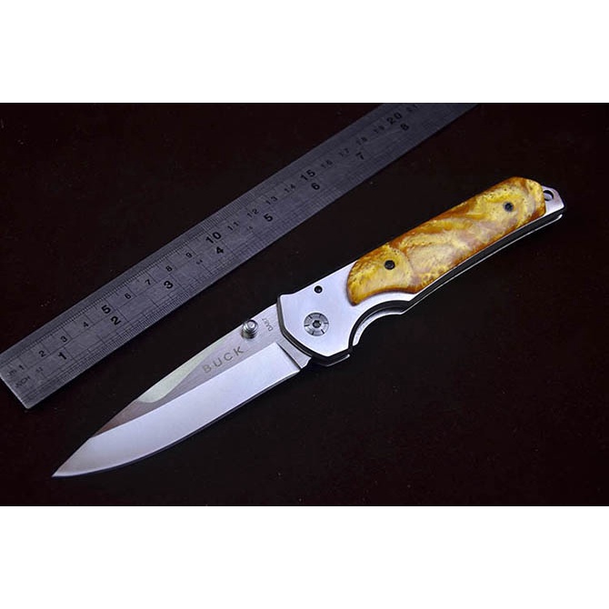 Dao phượt _  Xếp Buck USA 23 Cán Khảm H Phach