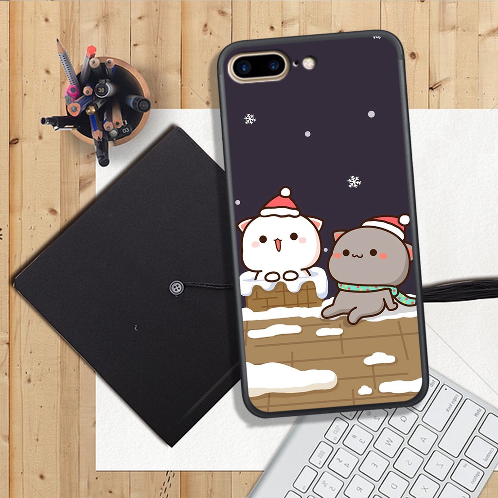 ỐP LƯNG IPHONE 6 PLUS/7 PLUS/8 PLUS,  IN HÌNH GẤU MOCHI SIÊU ĐÁNG YÊU, NỀN CỰC ĐẸP.