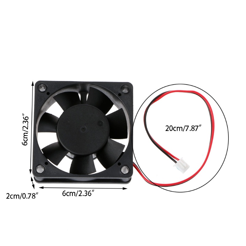 Quạt Tản Nhiệt Làm Mát Cpu 60mm X 60mm X 20mm Dc 12v 2-pin 6020