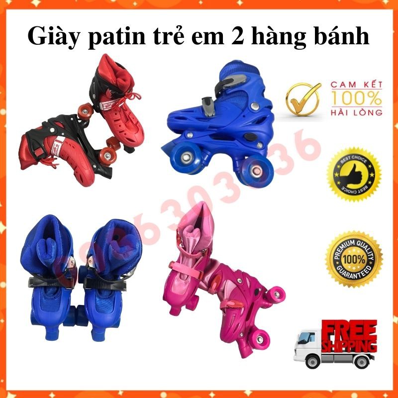 Giày patin trẻ em 4 bánh ngang (Full đồ bảo hộ) FREESHIP - TỔNG KHO GIA DỤNG GIA ĐÌNH