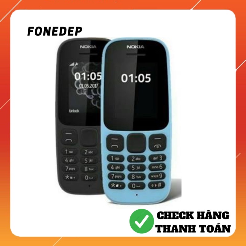 Điện Thoại Nokia 105 2019 Bản 1 Sim 2 Sim Pin Trâu Sóng Khoẻ Bảo Hành 12 Tháng.
