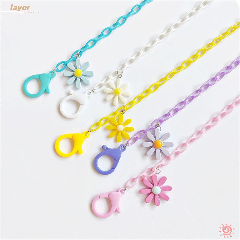 Dây Đeo Cổ Bằng Acrylic In Họa Tiết Hoa / Cầu Vồng Thời Trang Cho Nam Và Nữ