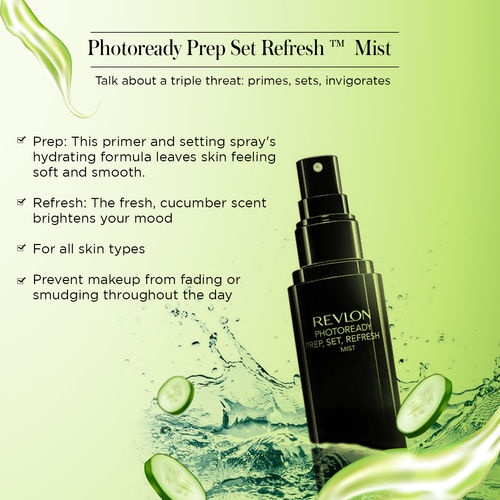 Xịt Khoáng Giữ Nền Makeup Revlon Photoready Prep,Set,Refresh Mist (56ml)