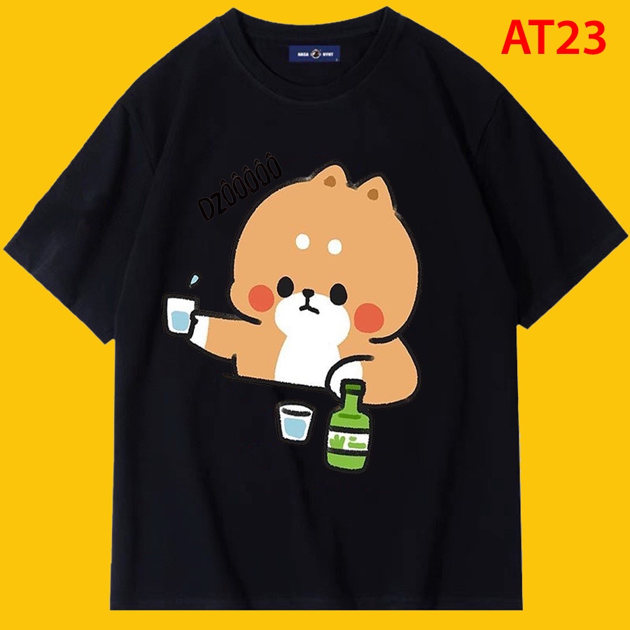 Áo thun Unisex Basic Tee 100% Cotton, phông trơn nam nữ tay lỡ oversize form rộng - AT22
