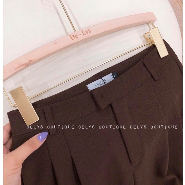 Delys - Quần vải ống xuông rộng (Nâu trầm) | BigBuy360 - bigbuy360.vn