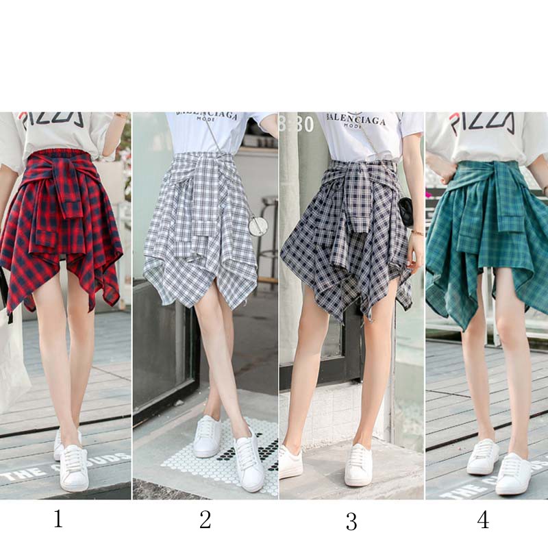 Chân váy cotton sọc caro đàn hồi quyến rũ | BigBuy360 - bigbuy360.vn