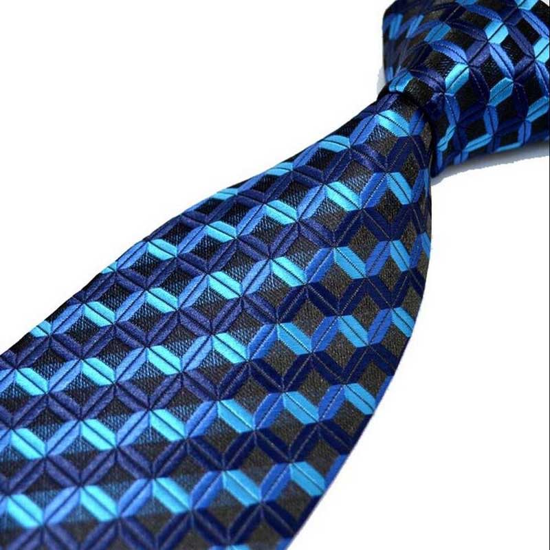 Cà Vạt Lụa Dệt Màu Vàng / Xanh Navy Họa Tiết Chấm Bi Phong Cách Cổ Điển Cho Nam