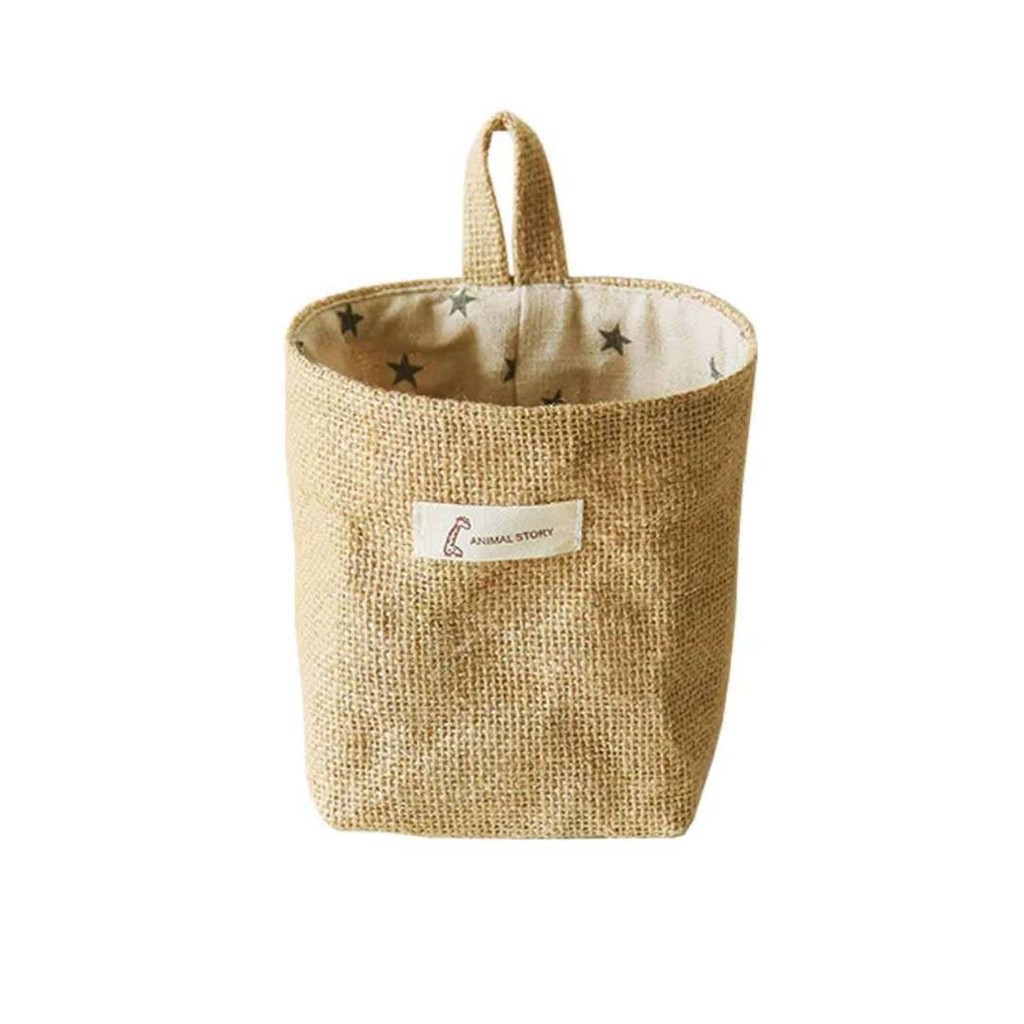 Factory in Stock Cotton and Linen Creative Hanging Storage Bag behind the Door Wall Hanging Desktop Sundries Jute Storag | BigBuy360 - bigbuy360.vn