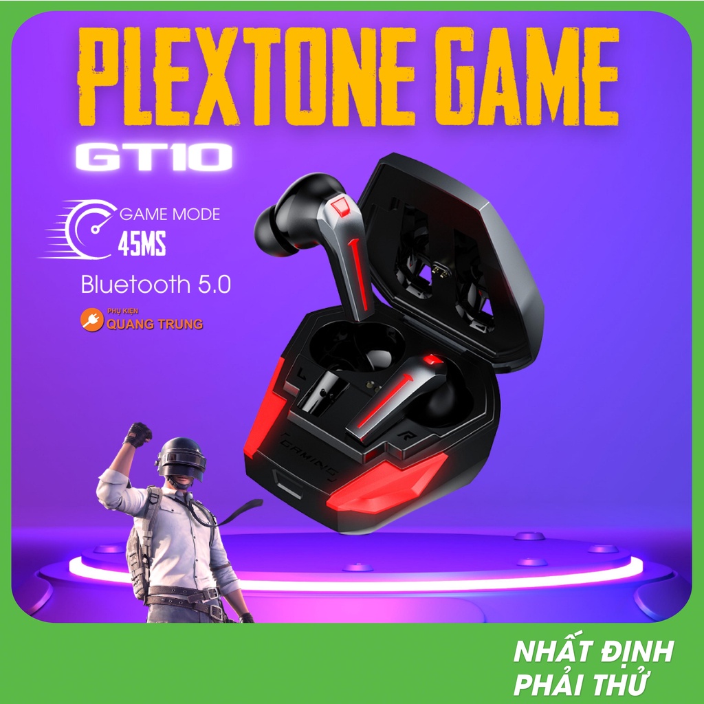 Tai nghe bluetooth PLEXTONE GT10 gaming độ trễ thấp 45ms, siêu rõ, mic tốt