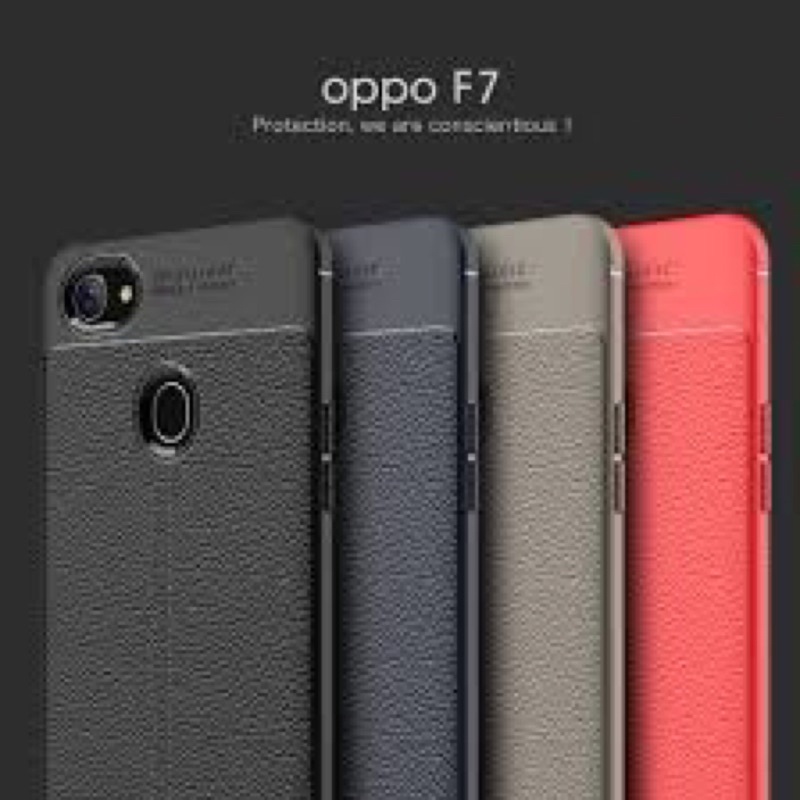 Ốp dẻo đen auto Cao cấp Vân Da Oppo F7