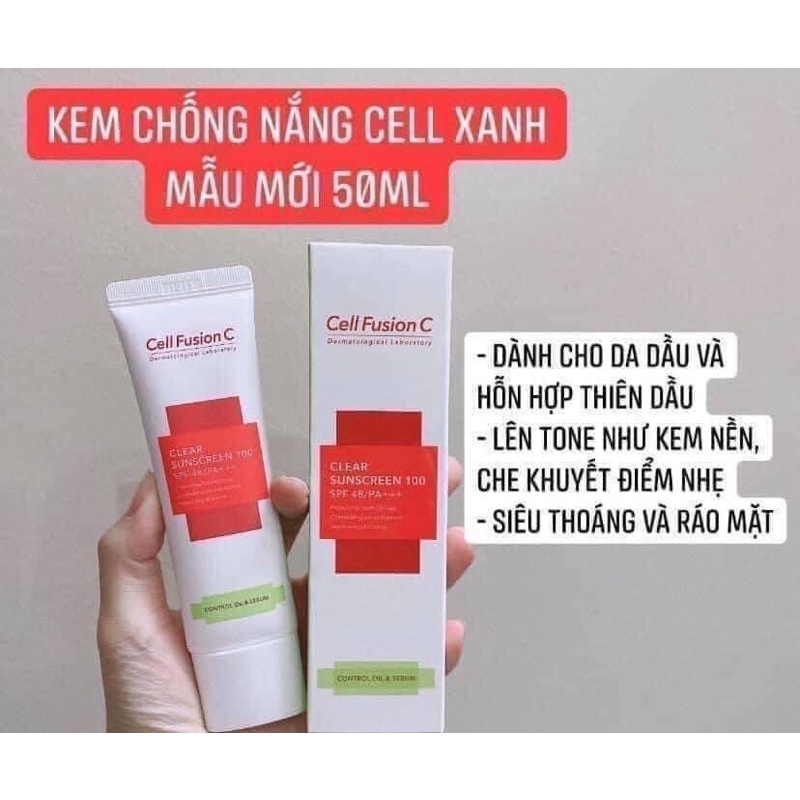 Kem chống nắng (50ml) dành cho da dầu, da khô và da thường Cell Fusion C Laser/Toning/Clear Sunscreen, Hàn Quốc