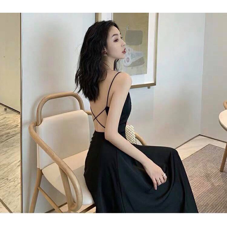 Đầm 2 dây đan chéo lưng quyến rũ,sang trọng