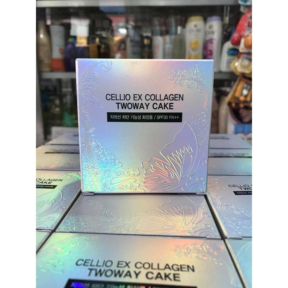 Phấn phủ siêu mịn chống nắng Cellio Ex Collagen twoway cake SPF 30 – Hàn Quốc - TẶNG KÈM 1 LÕI | BigBuy360 - bigbuy360.vn