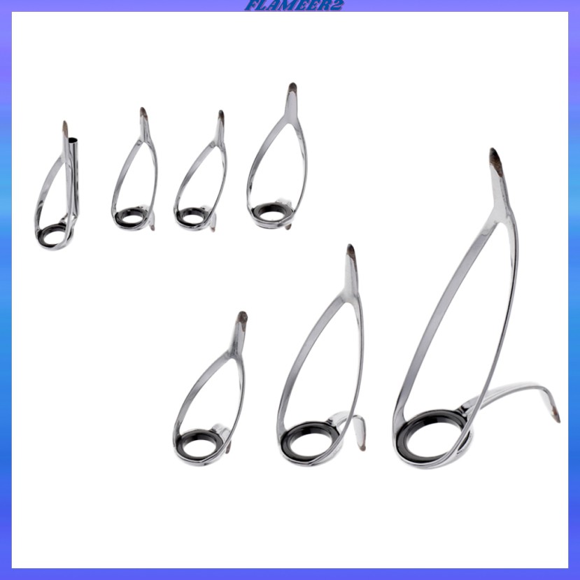 7pcs Casting Fishing Rod Guides Rod Building and Repair Line Eyelet Rings