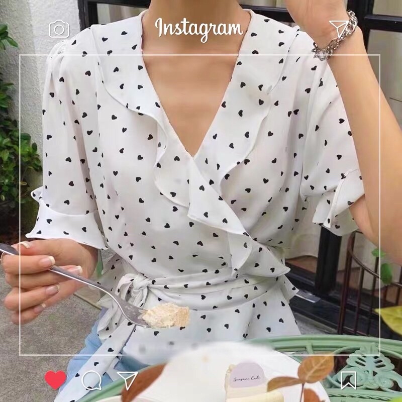 Áo Hanbok Bèo Hoạ Tiết Trái Tim