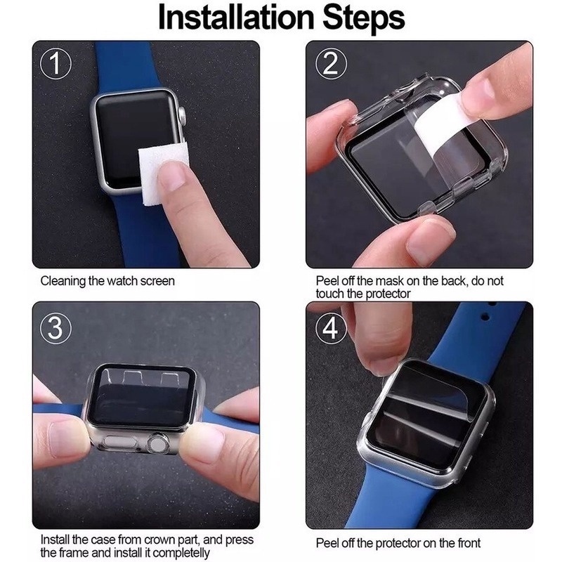 Ốp Kính Cường Lực Bảo Vệ Mặt Đồng Hồ Apple Watch Series 7 6 5 4 3 2 Se 41mm 45mm 40mm 44mm 38mm 42mm