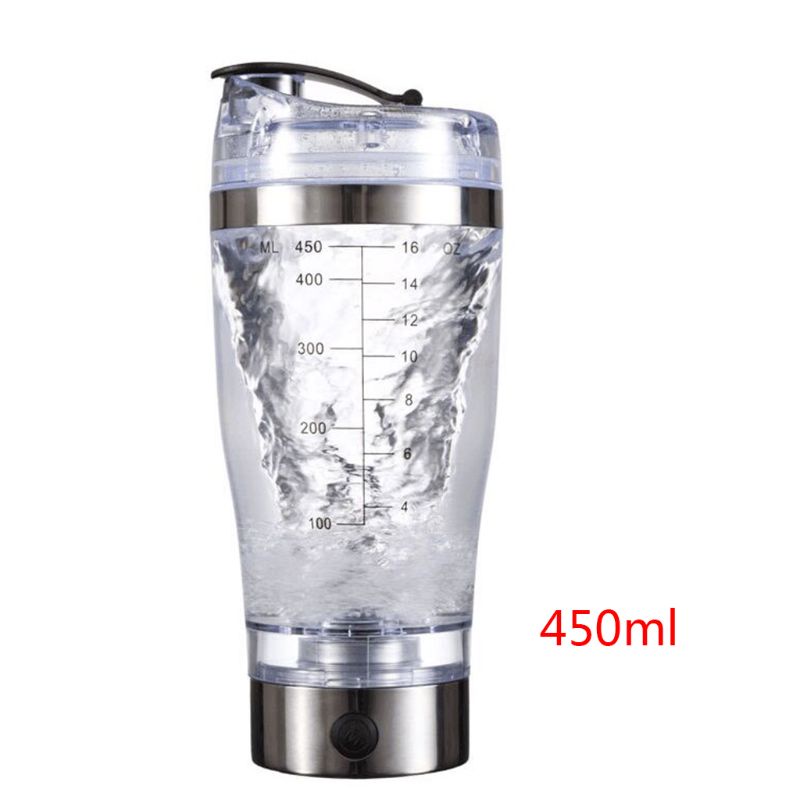 Bình lắc protein tự động 450ml / 600ml sạc usb chống rò rỉ chất lượng cao tiện lợi