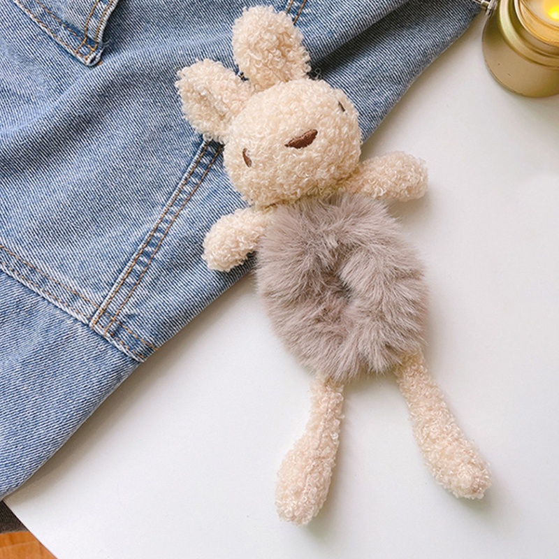 Dây Cột Tóc Đuôi Ngựa Co Giãn Hình Gấu / Thỏ Nhồi Bông Đáng Yêu