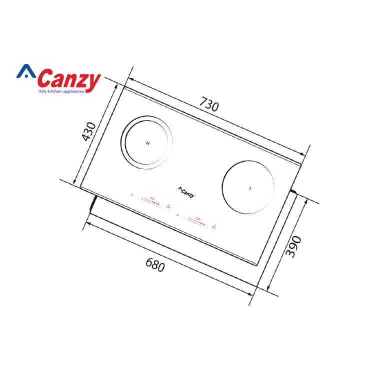 [Mã ELTECHZONE giảm 5% đơn 500K] Bếp từ đôi hồng ngoại cảm ứng CANZY CZ-930H