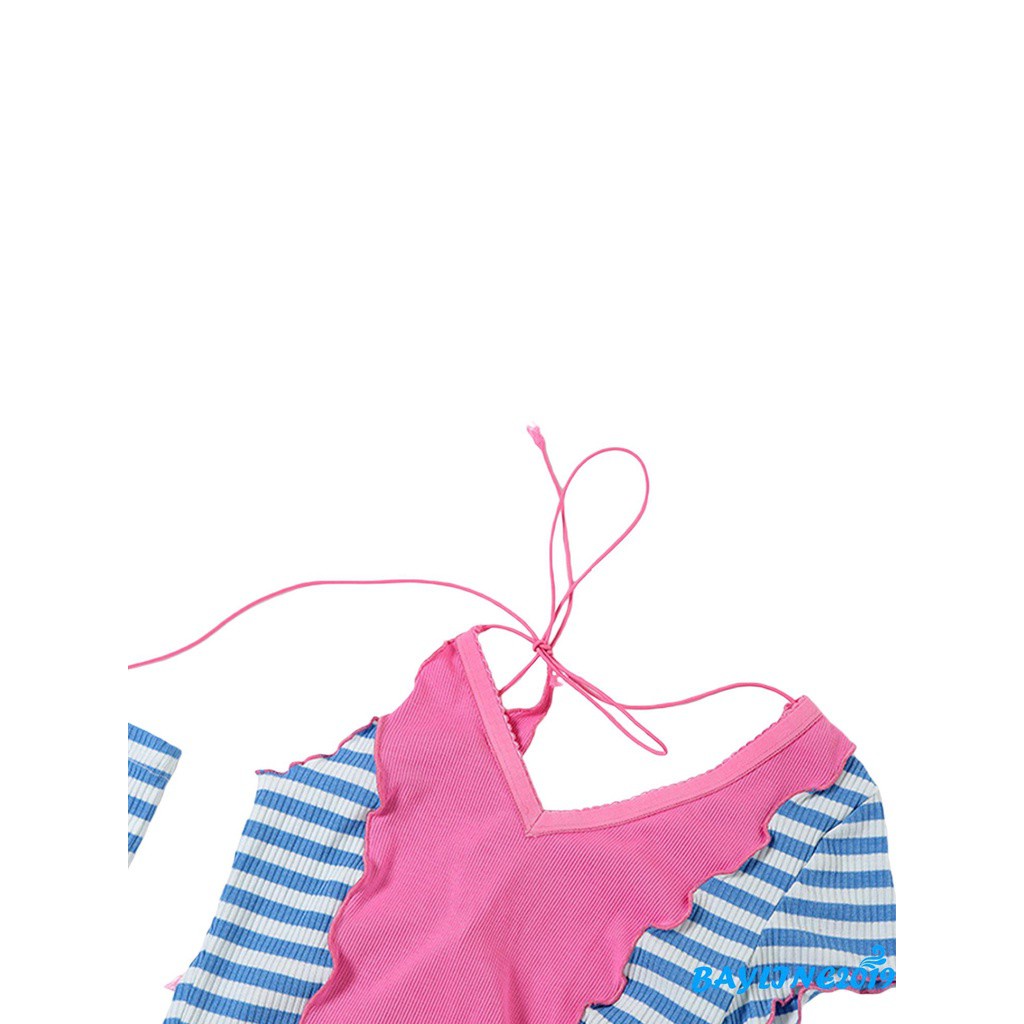 Áo Croptop Dệt Kim Tay Ngắn Cổ Chữ V Màu Sắc Thời Trang Cho Nữ