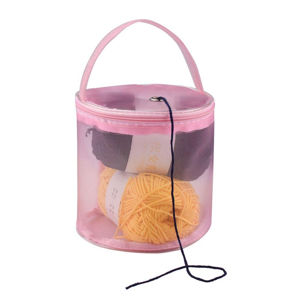 Hộp Tròn Đựng Cuộn Chỉ May Vá Bằng Nylon Có Khóa Kéo