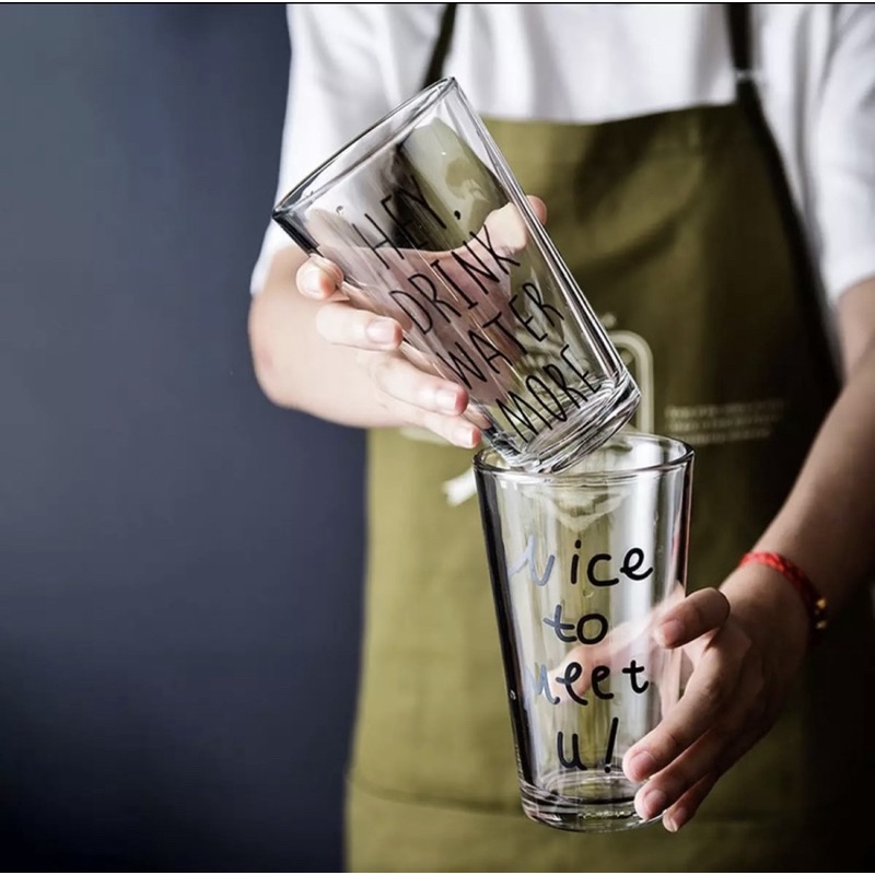 Cốc thuỷ tinh Good Morning Nice to meet you