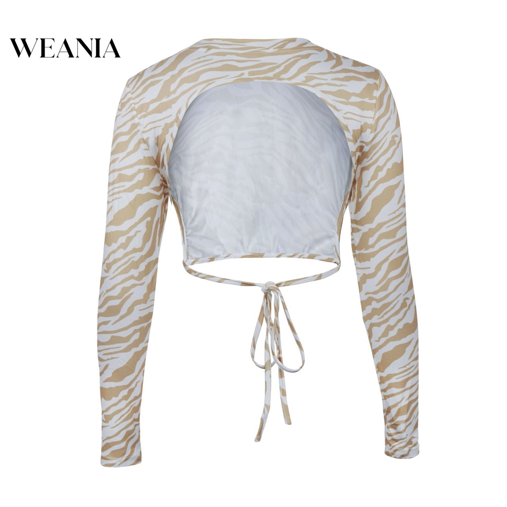 Áo Thun DàI Tay Cổ TròN Hở Lưng GợI CảM DàNh Cho Nữ