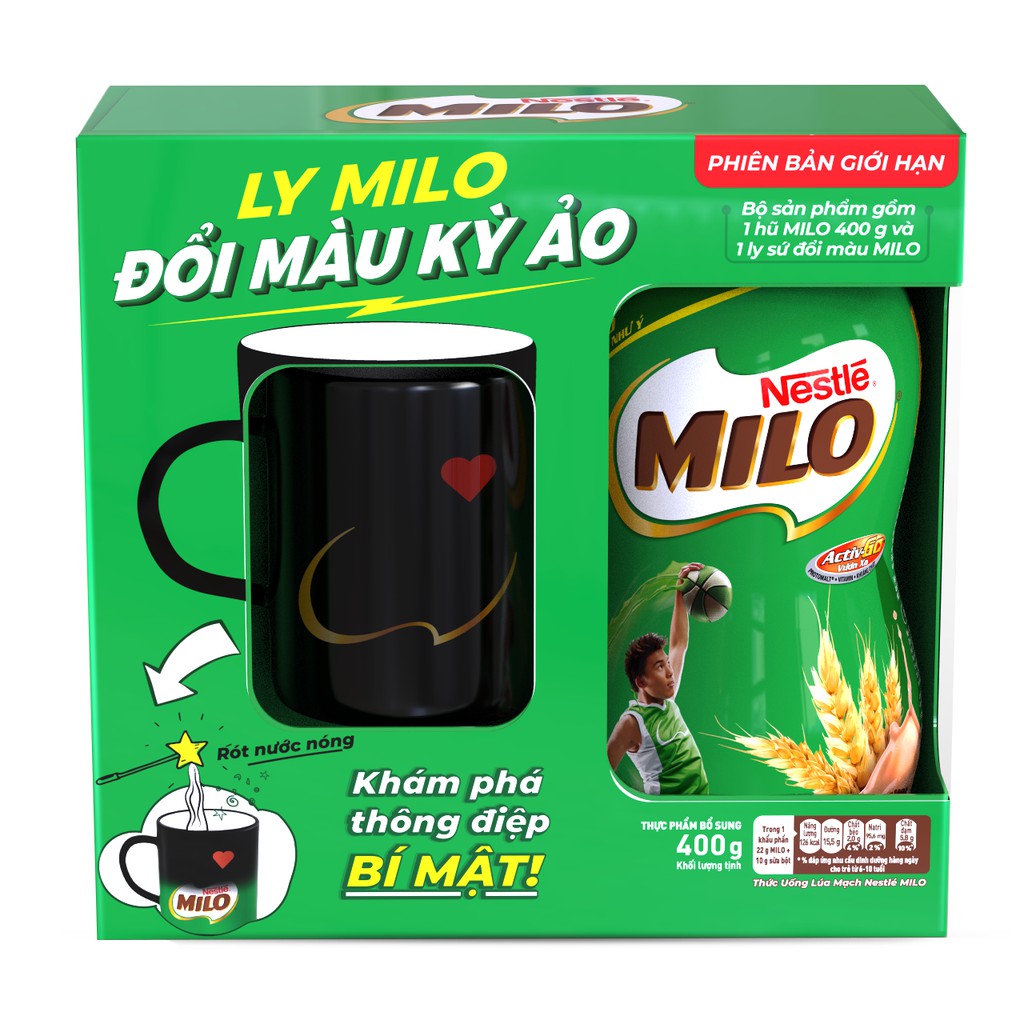 [Tặng ly sứ đổi màu] Sữa Milo bột hũ 400g